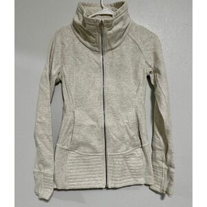 Lululemon‎ Athletica Womens Fleece Funnel Neck Zip Up Jacket Gray Size 4